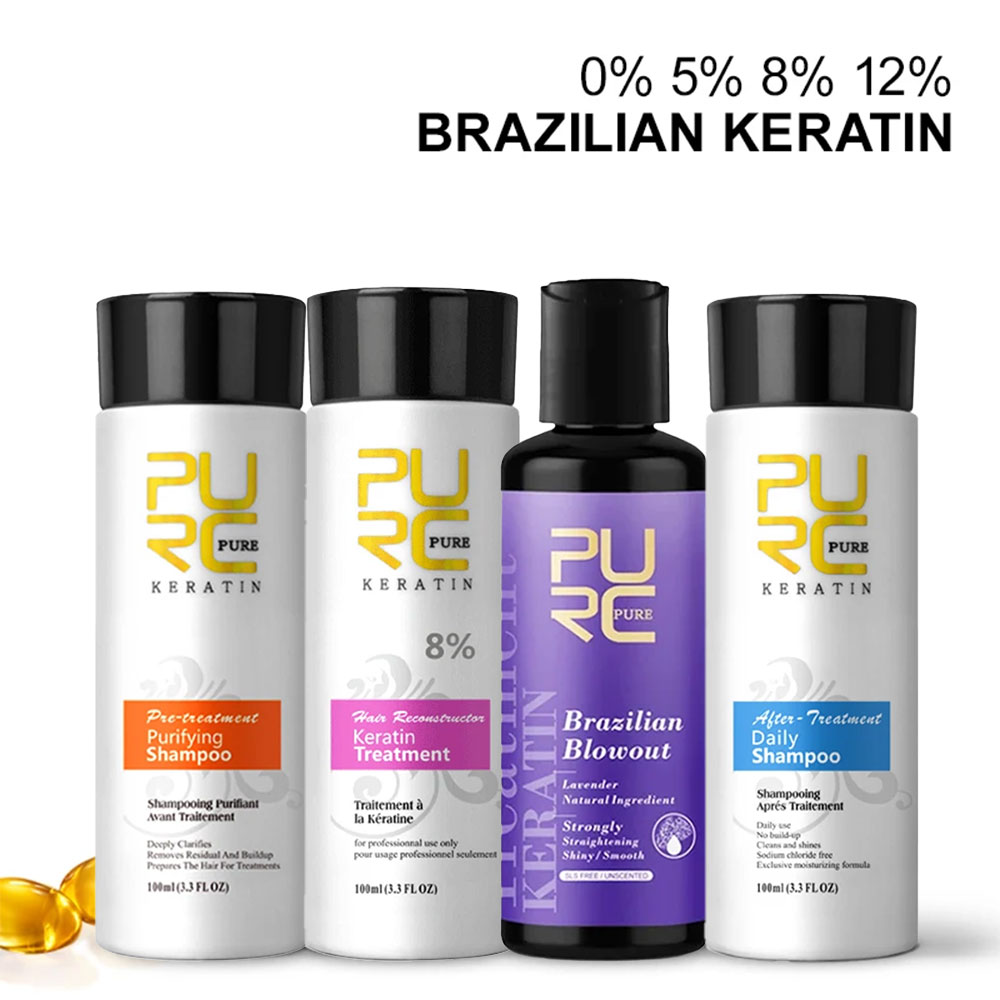 Hair Care Keratin Treatment - PURC Кератиновый шампунь-кондиционер, средства для выпрямления