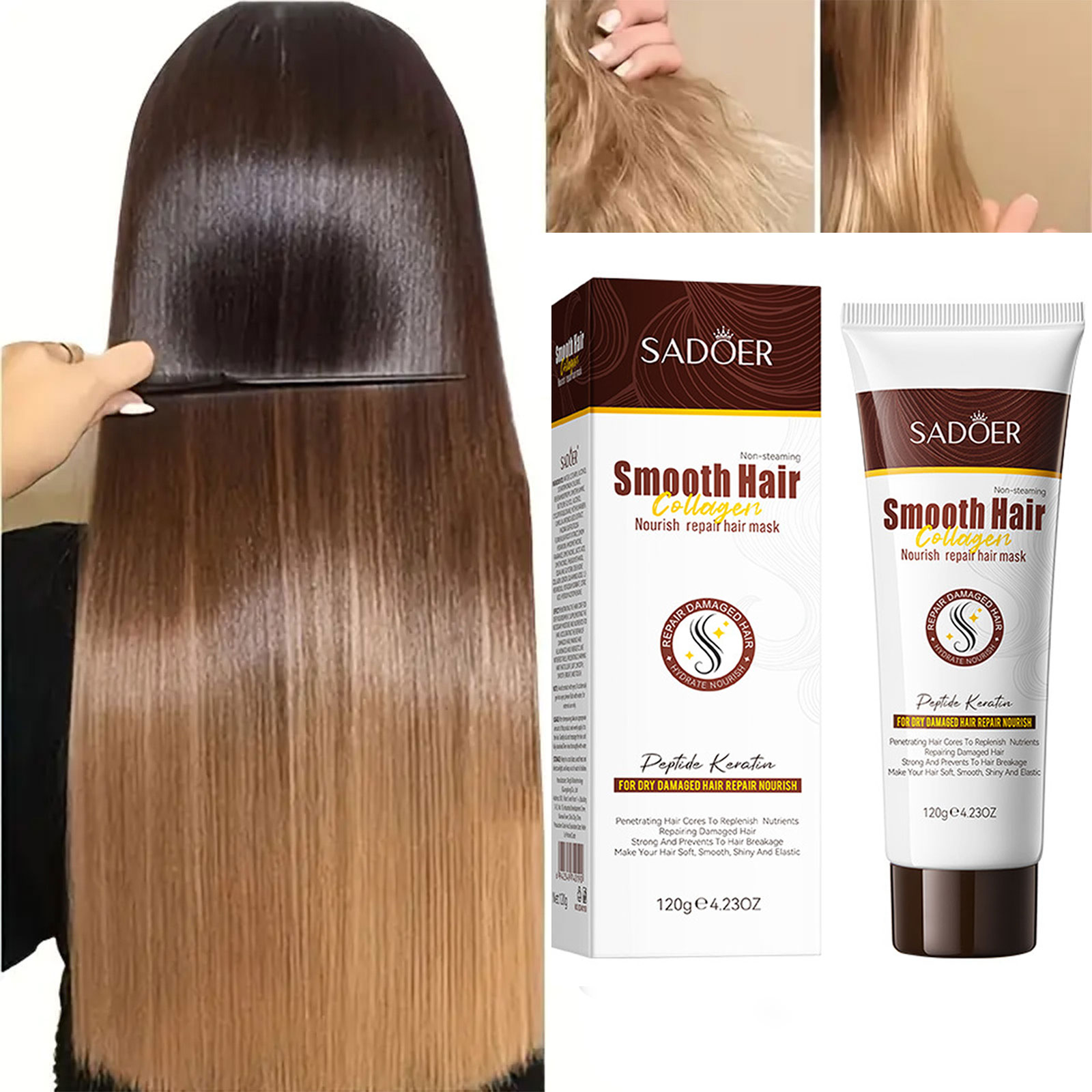 Hair Care Collagen - SADOER Коллагеновая маска для волос Профессиональная