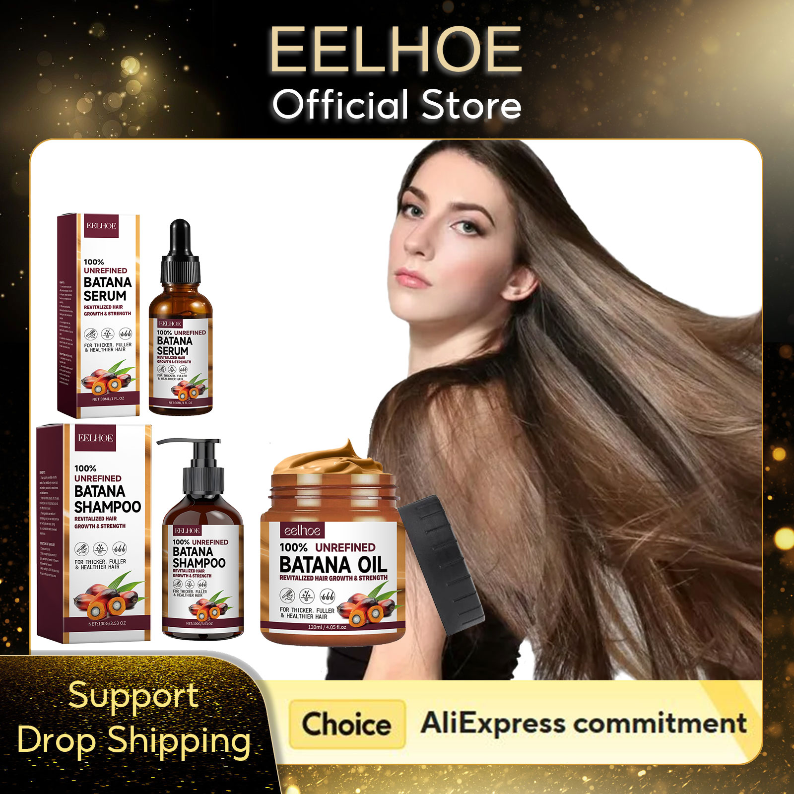 Hair Care Keratin Treatment - EELHOE Натуральное масло Батана, глубоко увлажняющий